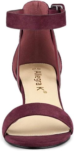 Allegra K Women's Ankle Strap Block Low Heel Sandal in Saudi Arabia