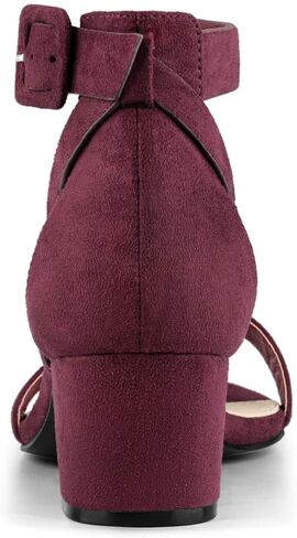 Allegra K Women's Ankle Strap Block Low Heel Sandal in Saudi Arabia