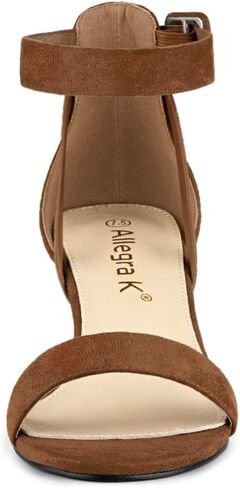 Allegra K Women's Ankle Strap Block Low Heel Sandal in Saudi Arabia