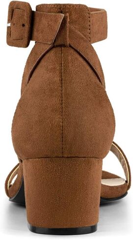 Allegra K Women's Ankle Strap Block Low Heel Sandal in Saudi Arabia