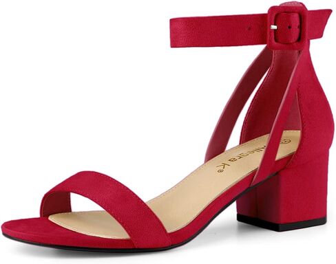 Allegra K Women's Ankle Strap Block Low Heel Sandal in Saudi Arabia