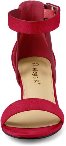 Allegra K Women's Ankle Strap Block Low Heel Sandal in Saudi Arabia