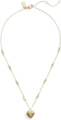 COACH Womens Signature Quilted Heart Pendant Necklace in Saudi Arabia