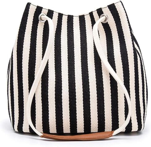 Women′s Tote Bag, Canvas Tote Bag for Women, Small Bucket Bag,Canvas Shoulder Bag Crossbody Bag Striped Pattern Beach Bag in Saudi Arabia