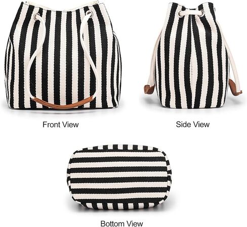 Women′s Tote Bag, Canvas Tote Bag for Women, Small Bucket Bag,Canvas Shoulder Bag Crossbody Bag Striped Pattern Beach Bag in Saudi Arabia