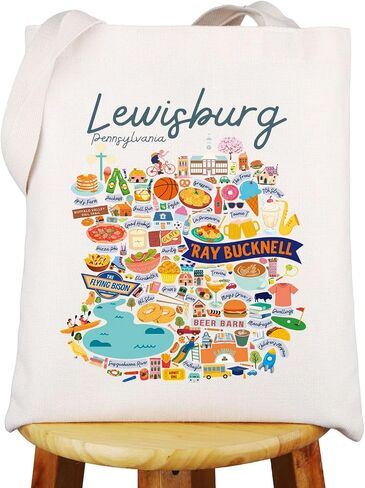 WZMPA Pennsylvania Lewisburg Canvas Tote Bag Lewisburg Journey Gift Lewisburg Ray Bucknell Reusable Bag Lewisburg Trip Gift in Saudi Arabia