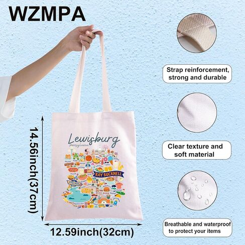 WZMPA Pennsylvania Lewisburg Canvas Tote Bag Lewisburg Journey Gift Lewisburg Ray Bucknell Reusable Bag Lewisburg Trip Gift in Saudi Arabia