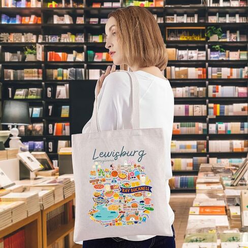 WZMPA Pennsylvania Lewisburg Canvas Tote Bag Lewisburg Journey Gift Lewisburg Ray Bucknell Reusable Bag Lewisburg Trip Gift in Saudi Arabia