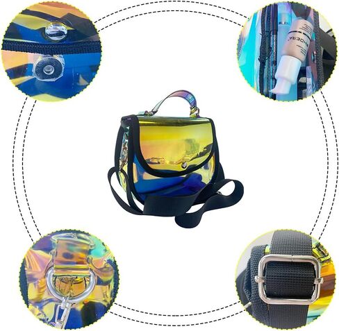 TotePrint Holographic Clear Tote Bag Waterproof PVC Handbags for Work,Shopping,Beach,Stadium,Travel,Swim Venue or Concert in Saudi Arabia
