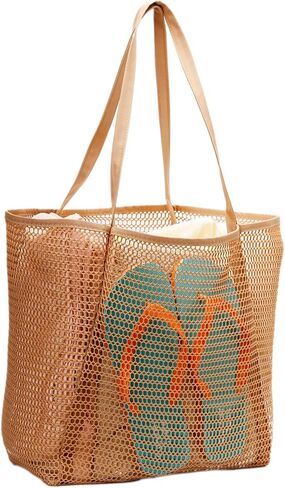 حقيبة الشاطئ TOPASION حقيبة شبكية خفيفة الوزن قابلة للطي على الشاطئ مع جيب بسحاب للنساء لقضاء العطلات على الشاطئ ورحلة حمام السباحة in Kuwait