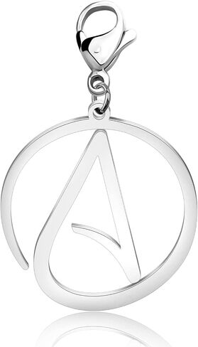 Atheist Jewelry Stainless Steel Atheism Symbol Sign Charm Pendant Clip-on Charm Gift for Men or Women in Saudi Arabia