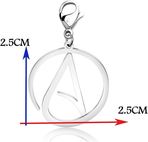 Atheist Jewelry Stainless Steel Atheism Symbol Sign Charm Pendant Clip-on Charm Gift for Men or Women in Saudi Arabia