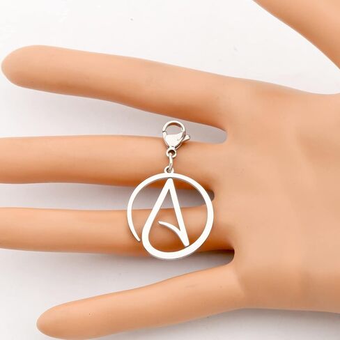 Atheist Jewelry Stainless Steel Atheism Symbol Sign Charm Pendant Clip-on Charm Gift for Men or Women in Saudi Arabia