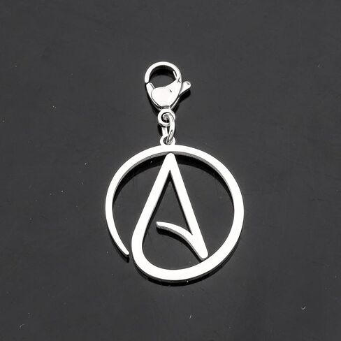 Atheist Jewelry Stainless Steel Atheism Symbol Sign Charm Pendant Clip-on Charm Gift for Men or Women in Saudi Arabia