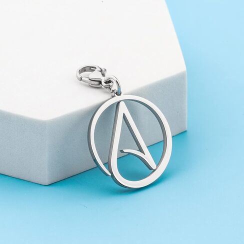Atheist Jewelry Stainless Steel Atheism Symbol Sign Charm Pendant Clip-on Charm Gift for Men or Women in Saudi Arabia