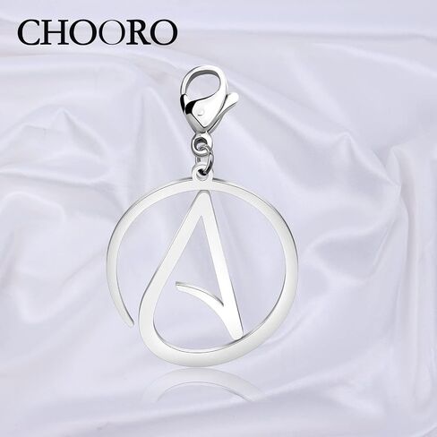 Atheist Jewelry Stainless Steel Atheism Symbol Sign Charm Pendant Clip-on Charm Gift for Men or Women in Saudi Arabia