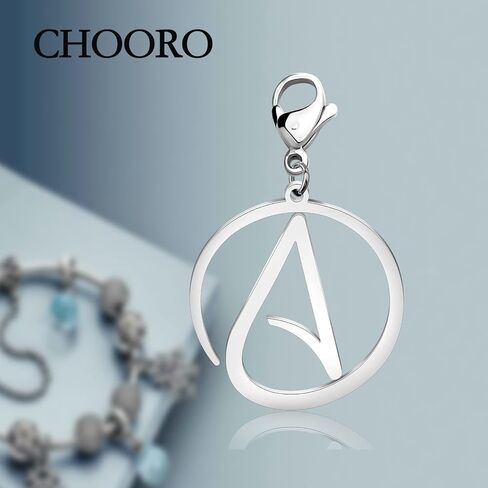 Atheist Jewelry Stainless Steel Atheism Symbol Sign Charm Pendant Clip-on Charm Gift for Men or Women in Saudi Arabia