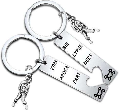 bobauna زومبي نهاية العالم شركاء القلب المكسور سلسلة المفاتيح مجموعة من 2 هدية لأفضل الأصدقاء الأزواج in Kuwait