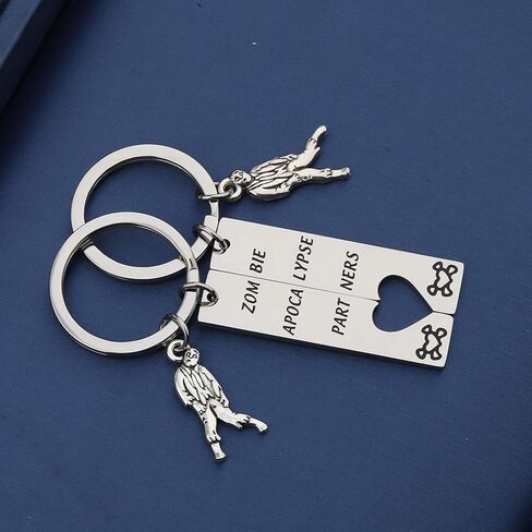 bobauna زومبي نهاية العالم شركاء القلب المكسور سلسلة المفاتيح مجموعة من 2 هدية لأفضل الأصدقاء الأزواج in Kuwait