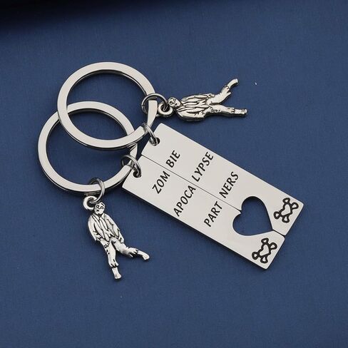 bobauna زومبي نهاية العالم شركاء القلب المكسور سلسلة المفاتيح مجموعة من 2 هدية لأفضل الأصدقاء الأزواج in Kuwait