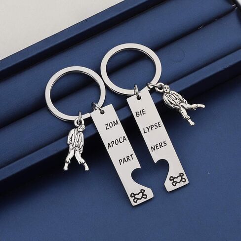 bobauna زومبي نهاية العالم شركاء القلب المكسور سلسلة المفاتيح مجموعة من 2 هدية لأفضل الأصدقاء الأزواج in Kuwait