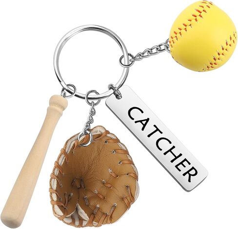 FEELMEM Softball Catcher Keychain Softball Player Gift Baseball Coach Gift Softball Catcher Baseball Game Day Jewelry Gift in Saudi Arabia