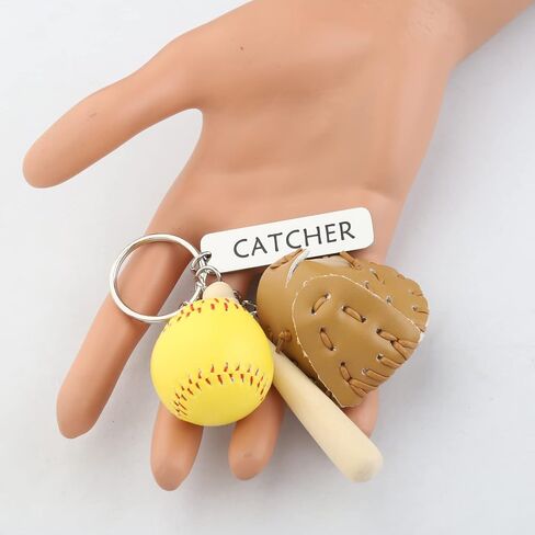 FEELMEM Softball Catcher Keychain Softball Player Gift Baseball Coach Gift Softball Catcher Baseball Game Day Jewelry Gift in Saudi Arabia