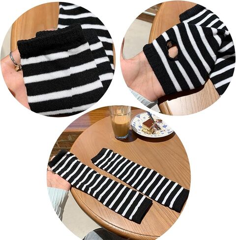 VTTDB Arm covers cute women kawaii japanese harajuku Goth Half Finger Knitted Arm Warmer Y2K Gloves Arm Sleeve for girl in Saudi Arabia