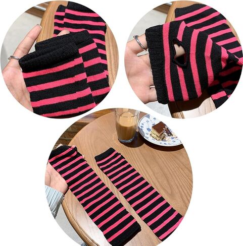 VTTDB Arm covers cute women kawaii japanese harajuku Goth Half Finger Knitted Arm Warmer Y2K Gloves Arm Sleeve for girl in Saudi Arabia