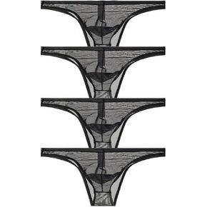 Zegoo Underwear Men's Briefs Thongs Half Transparent Underpants in Kuwait