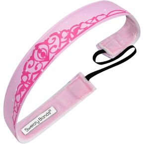 Sweaty Bands Womens Girls Headband - Non-Slip Velvet-Lined Princess Hairband - Crown Me Pink in Saudi Arabia