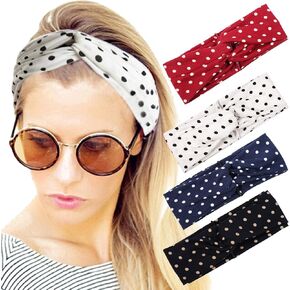 ELACUCOS Headbands for Women Criss Cross Boho Floal Style Head Bands for Women's Hair 4 Pack in Kuwait