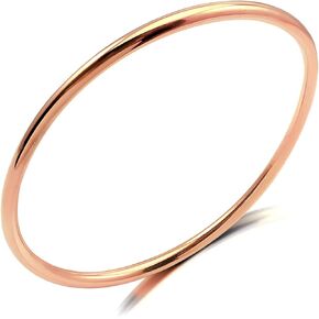 COUYA Stackable Womens Bangle Bracelets Stainless Steel 3mm Simple Bangles Tri-color 3 Size