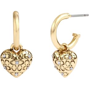 COACH Womens Signature Quilted Heart Huggies in Saudi Arabia