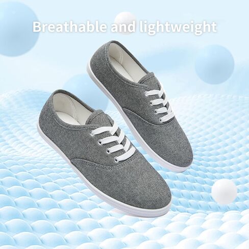 AISFAES أحذية رياضية نسائية من القماش أحذية مشي لطيفة أحذية قماشية كلاسيكية مريحة برباط أحذية تنس خفيفة الوزن من القماش in Kuwait