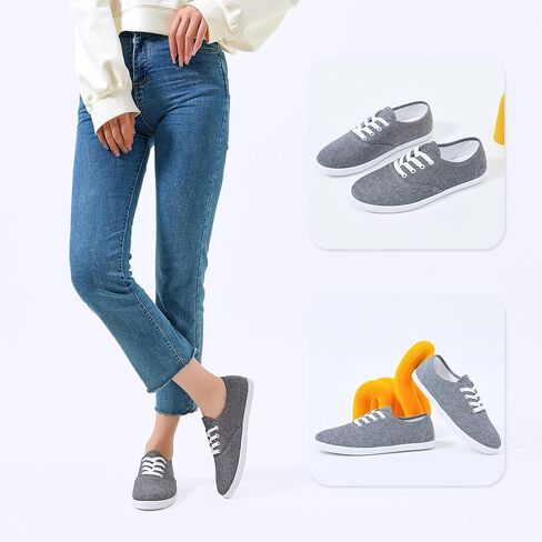 AISFAES أحذية رياضية نسائية من القماش أحذية مشي لطيفة أحذية قماشية كلاسيكية مريحة برباط أحذية تنس خفيفة الوزن من القماش in Kuwait