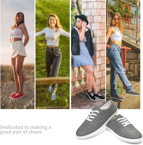 AISFAES أحذية رياضية نسائية من القماش أحذية مشي لطيفة أحذية قماشية كلاسيكية مريحة برباط أحذية تنس خفيفة الوزن من القماش in Kuwait