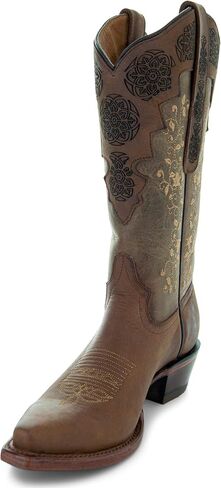 Soto Boots Womens Autumn Gold Embroidered Cowgirl Boots M4003 in Saudi Arabia