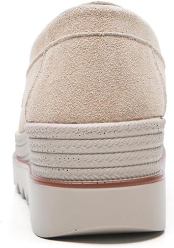 EnllerviiD Women's Slip-On Platform Loafers Comfort Suede Wedge Shoes Casual Thick Soft Business Work Penny Loafers in Saudi Arabia