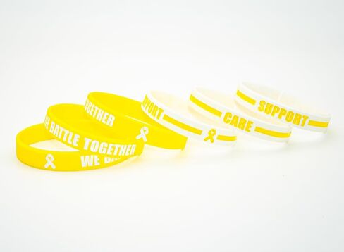 BRANDWINLITE Silicone Cancer & Cause Awareness Bracelets with Saying We Battle Together, Ribbon Icon with Saying Care and Support,Gift for Patients, Survivors, Family and Friends in Saudi Arabia