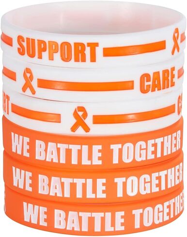 BRANDWINLITE Silicone Cancer & Cause Awareness Bracelets with Saying We Battle Together, Ribbon Icon with Saying Care and Support,Gift for Patients, Survivors, Family and Friends in Saudi Arabia