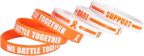 BRANDWINLITE Silicone Cancer & Cause Awareness Bracelets with Saying We Battle Together, Ribbon Icon with Saying Care and Support,Gift for Patients, Survivors, Family and Friends in Saudi Arabia