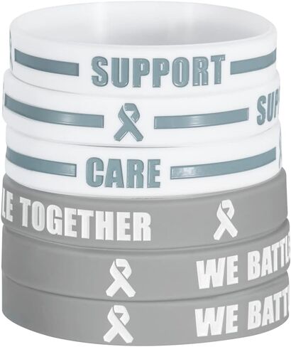 BRANDWINLITE Silicone Cancer & Cause Awareness Bracelets with Saying We Battle Together, Ribbon Icon with Saying Care and Support,Gift for Patients, Survivors, Family and Friends in Saudi Arabia