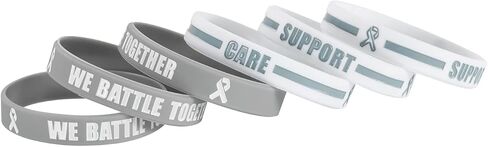 BRANDWINLITE Silicone Cancer & Cause Awareness Bracelets with Saying We Battle Together, Ribbon Icon with Saying Care and Support,Gift for Patients, Survivors, Family and Friends in Saudi Arabia