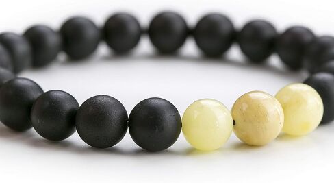 Amber Culture Amber Bead Stretch Bracelet - Certified Handmade Natural Baltic Dark Cherry Charm Bangle Unisex Adult in a Gift Box in Saudi Arabia