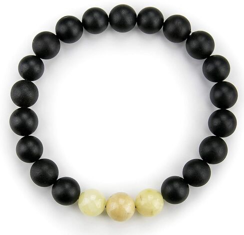 Amber Culture Amber Bead Stretch Bracelet - Certified Handmade Natural Baltic Dark Cherry Charm Bangle Unisex Adult in a Gift Box in Saudi Arabia
