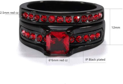 خواتم زوجين مطابقة خواتم لها خاتم أحمر تشيكوسلوفاكيا المرأة خاتم الزفاف التيتانيوم in Kuwait