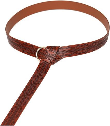 YIZITLAA Medieval Viking Belts Embossed PU Leather O Ring Renaissance Belt Reenactment Accessory in Saudi Arabia