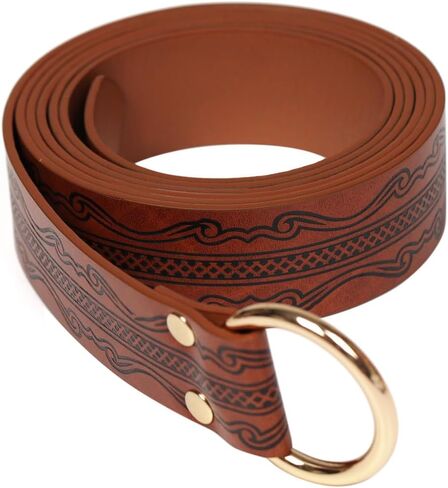 YIZITLAA Medieval Viking Belts Embossed PU Leather O Ring Renaissance Belt Reenactment Accessory in Saudi Arabia
