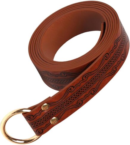 YIZITLAA Medieval Viking Belts Embossed PU Leather O Ring Renaissance Belt Reenactment Accessory in Saudi Arabia